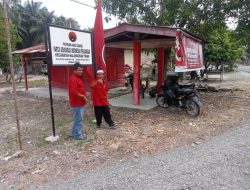 Anggota DPRD Paluta Fraksi PDI Perjuangan Jonner Partaonan Harahap Bagikan Bendera Merah Putih Secara Gratis ke Masyarakat