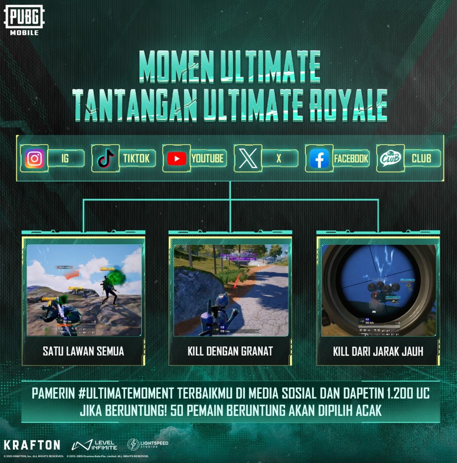 PUBG MOBILE kembali menghadirkan tantangan seru bagi para pemain dengan event Ultimate Royale!