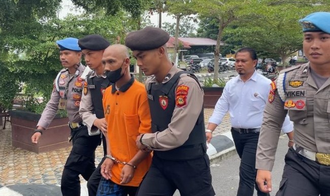 Polres OKU Press Realease Pembunuhan di Gunung Meraksa